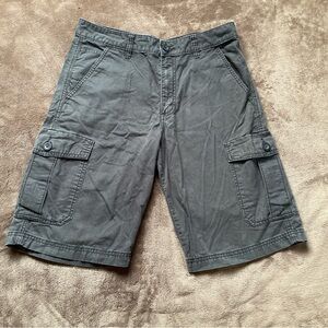 Vans Mens Black Corduroy Cargo Shorts Loose Taper Fit Size 30 Skater Upcycled